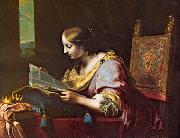 DOLCI, Carlo St Catherine Reading a Book sd oil